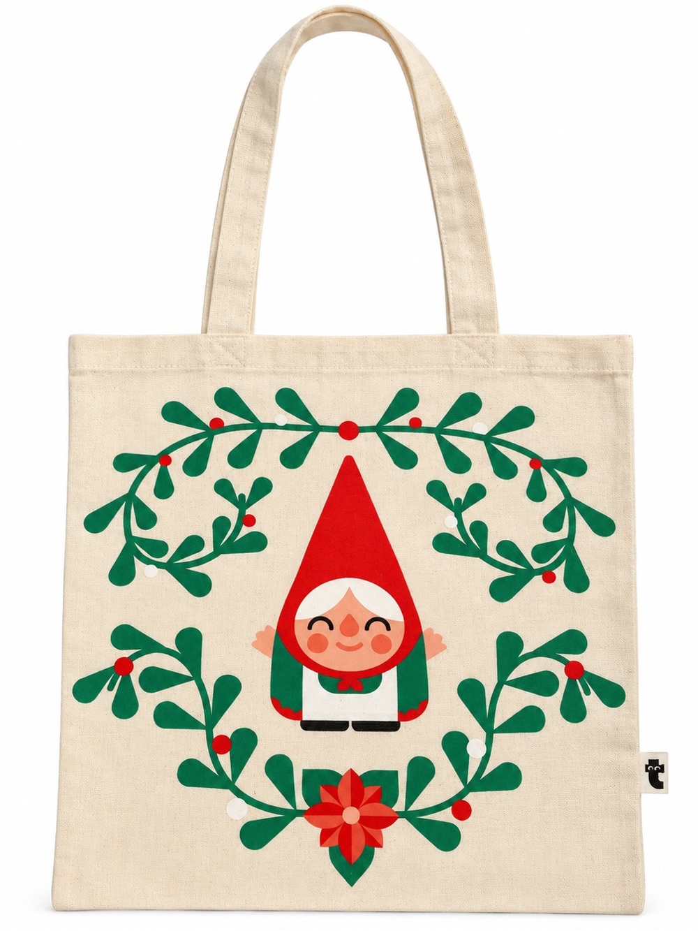 Flying Tiger Copenhagen Christmas Gnome 100% Cotton Tote Bag